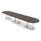 Skutchi Designs Racetrack Conference Table With Power Unit, 48 in W, 192 in L, Brown HAR-RAC-48X192-DOU-H3041-NA - alternate 1