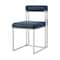 Homeroots Set of Two Blue And Silver Upholstered Polyester Open Back Dining Side Chairs 569419 - alternate 8