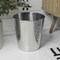 Happimess Axel Modern Minimalist Hammered Steel 2 Gal Waste Bin, Polished Steel, 2PK HPM1110E-SET2 - alternate 1