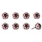 Homeroots Set of Eight White And Red Ceramic And Metal Drawer Pull Knobs, 8PK 544429 - alternate 5