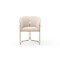 Homeroots Beige and Gold Faux Leather and Metal Partially Open Back Dining Arm Chair 719093 - alternate 1