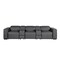 Homeroots 130" Dark Gray Top Grain Leather Reclining Metal USB Sofa 720399 - alternate 1