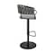 Armen Living Blaise Adjustable Swivel Counter or Bar Stool in Black Metal with Gray Fabric and Faux Leather LCBLBABLK - alternate 6