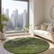 Homeroots 8' Olive Green And Lime Green Round Abstract Washable Indoor Outdoor Area Rug 577831 - alternate 6