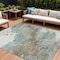 Homeroots 10' X 14' Teal Blue And Brown Abstract Washable Indoor Outdoor Area Rug 631896 - alternate 1