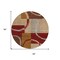 Homeroots 8' Wheat And Burgundy Round Geometric Washable Indoor Outdoor Area Rug 612601 - alternate 6