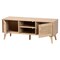 Baxton Studio Sebille Mid-Century Modern Light Brown Finished Wood 2-Door TV Stand with Natural Rattan 207-12462 - alternate 7