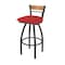 Holland Bar Stool Co Revelle 30in Swivel Bar Stool with Pewter Finish, Medium Back and Canter Red Seat 881 - alternate 1