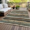 Homeroots 3' X 5' Brown Beige And Green Striped Washable Indoor Outdoor Area Rug 598884 - alternate 8