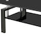 Homeroots 39" Black Glass and Steel Coffee Table With Shelf 635697 - alternate 8