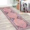 Jonathan Y Dalyan Geometric Medallions Non-Slip Machine-Washable Terracotta/Navy 2 ft. x 10 ft. Runner Rug WSH101A-210 - alternate 1