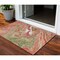 Homeroots 3' X 5' Coral Green And Ivory Abstract Washable Indoor Outdoor Area Rug 602617 - alternate 1