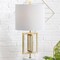 Jonathan Y Anya 20.25" Organic Modern Geometric Interlocking Rectangular Metal LED Table Lamp w/Marble Base, Gol JYL1039A - alternate 8