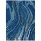 Homeroots 9' X 12' Navy Blue Gold And Copper Abstract Washable Indoor Outdoor Area Rug 600244 - alternate 8