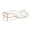 Homeroots 54" Gold Glass And Steel Coffee Table With Two Shelves 520935 - alternate 6