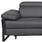Homeroots 90in Dark Gray and Black Italian Leather Power Reclining Loveseat With Storage 720560 - alternate 8