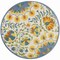 Homeroots 4' Ivory Blue Yellow And Orange Round Floral Indoor Outdoor Area Rug 546811 - alternate 1