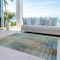 Homeroots 9' X 12' Green Gold And Teal Blue Abstract Washable Indoor Outdoor Area Rug 588430 - alternate 9