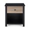 Homeroots 24" Black Solid Wood and Wood One Drawer Nightstand 530247 - alternate 1