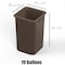 Regal Altair 19 Gallon Square Brown Plastic Trash Can, Space-Saving Design ZR-TC-100-SQ19BR - alternate 6