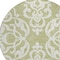 Homeroots 8' Sage And Ivory Round Damask Washable Indoor Outdoor Area Rug 614397 - alternate 6