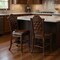 Homeroots Set of Two 24" Brown Faux Leather and Solid Wood Counter Height Bar Chairs, 2PK 573436 - alternate 5