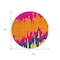 Homeroots 8' Pink Orange And Blue Round Abstract Washable Indoor Outdoor Area Rug 613640 - alternate 7