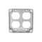 Raco Box Cover, Square Box Type, 4 Gang, Galvanized Zinc, 2 Duplex Receptacle Cover Type 907C - alternate 5