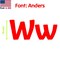 Aacc Self-Adhesive Vinyl Letter: w, Scale: 19 cm. Color: Red Font: Anders by AACC-Anders-lw-Red-M19x1 - alternate 1