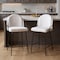 Homeroots Set of Two 26" Ivory and Black Faux Shearling and Steel Counter Height Bar Chairs, 2PK 555766 - alternate 5