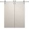 Sartodoors Modern Double Barn Door 36 x 80 inches, Ego 5005 Painted White Oak, 13FT Silver Rail Track Set, S EGO5005DB-S-PWO-36 - alternate 1