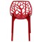 Leisuremod Cornelia Modern Stackable Dining Chair with Cut-Out Tree Design, Transparent Red C18TR - alternate 6
