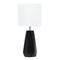 Homeroots 18" Black And Silver Ceramic Geometric Table Lamp With White Drum Shade 643453 - alternate 4