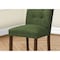 Monarch Specialties Dining Chair, 38'' Height, Upholstered, Green Fabric, Walnut Wood Legs, Modern, 2PK I 1219 - alternate 1