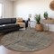 Homeroots 8' Brown Black And Gray Round Geometric Washable Indoor Outdoor Area Rug 594799 - alternate 5
