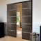 Sartodoors Modern Double Pocket Doors, Planum 0020 Chocolate Ash, Kit Trims Rail Hardware, Solid Wood Interior PLANUM0020DP-CA-36 - alternate 1