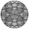 Homeroots 8' Charcoal Gray And Beige Round Floral Washable Indoor Outdoor Area Rug 605463 - alternate 8