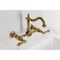 Kingston Brass Two-Handle Wall Mount Bridge Kitchen Faucet, Antique Brass KS1263AL - alternate 4