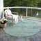 Homeroots 8' Aqua And Teal Blue Round Medallion Washable Indoor Outdoor Area Rug 616090 - alternate 6