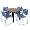 Regency Round Kee Breakroom Table W/ 4 Zeng Stack Chairs, 36 in W, 36 in L, Noble Oak TB36RNDNOBPBK44BE - alternate 1