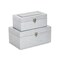 Homeroots Set of Two Silver Glass Wood And Shagreen Box With Lid, 2PK 489335 - alternate 6