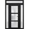 Vdomdoors Front Exterior Prehung FiberGlass Door Frosted Glass / Manux 8552 Matte Black / 2 Sidelight and Tra MANUX8552EXD-BLK-W14+30+14 x H80+14-LH - alternate 4