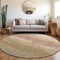 Homeroots 8' Tan And Beige Round Abstract Washable Indoor Outdoor Area Rug 618156 - alternate 8