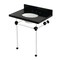 Kingston Brass 30" Black Granite Console Sink with Acrylic Legs, 8-Inch, 3-Hole, Black Granite/Matte Black KVPK30KA0 - alternate 1