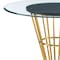 Homeroots 48" Clear And Gold Glass And Stainless Steel Pedestal Base Round Top Dining Table 569438 - alternate 6