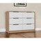 Homeroots 42" White and Natural Six Drawer Double Dresser 544053 - alternate 1