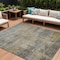 Homeroots 10' X 14' Pewter And Wheat Abstract Washable Indoor Outdoor Area Rug 616249 - alternate 1