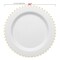 Smarty Had A Party 10" White with Gold Pearl String Round Disposable Plastic Dinner Plates, 120PK 8870-WHG-CASE - alternate 7