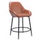 Homeroots Set of Two 25" Brown And Black Faux Leather And Steel Counter Height Bar Chairs 555710 - alternate 8