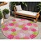 Homeroots 8' Pink Green And Ivory Round Polka Dot Washable Indoor Outdoor Area Rug 594276 - alternate 1
